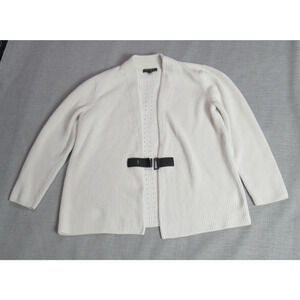 Banana Republic Cardigan Womens Large Off White Knit Sweater Quiet Luxury Cozy